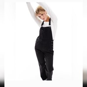 ASOS Design Black Denim Women's Baggy Cotton Overalls, Size 6 - Preowned